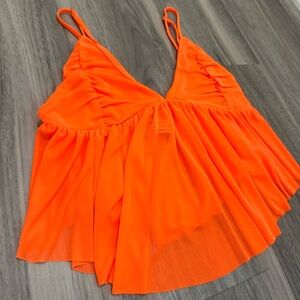 Women’s Urban Outfitter neon orange sleeveless crop top